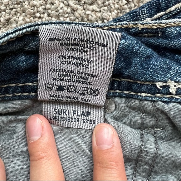 Silver Jeans Suki Flap Bootcut Medium Wash Distressed Faded Embellished, Size 26 - Picture 7 of 11